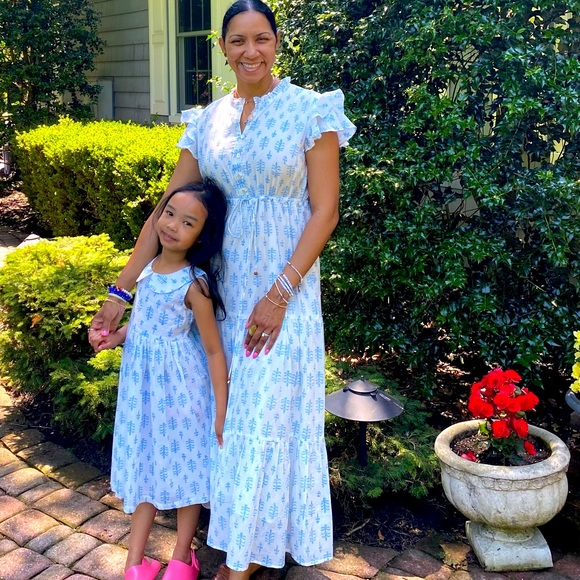 Village Lift block print Gracie dress - Picture 1 of 9